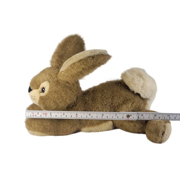 Realistic Brown Tan Rabbit Plush Bunny Stuffed Animal 11" long - Picture 10 of 11